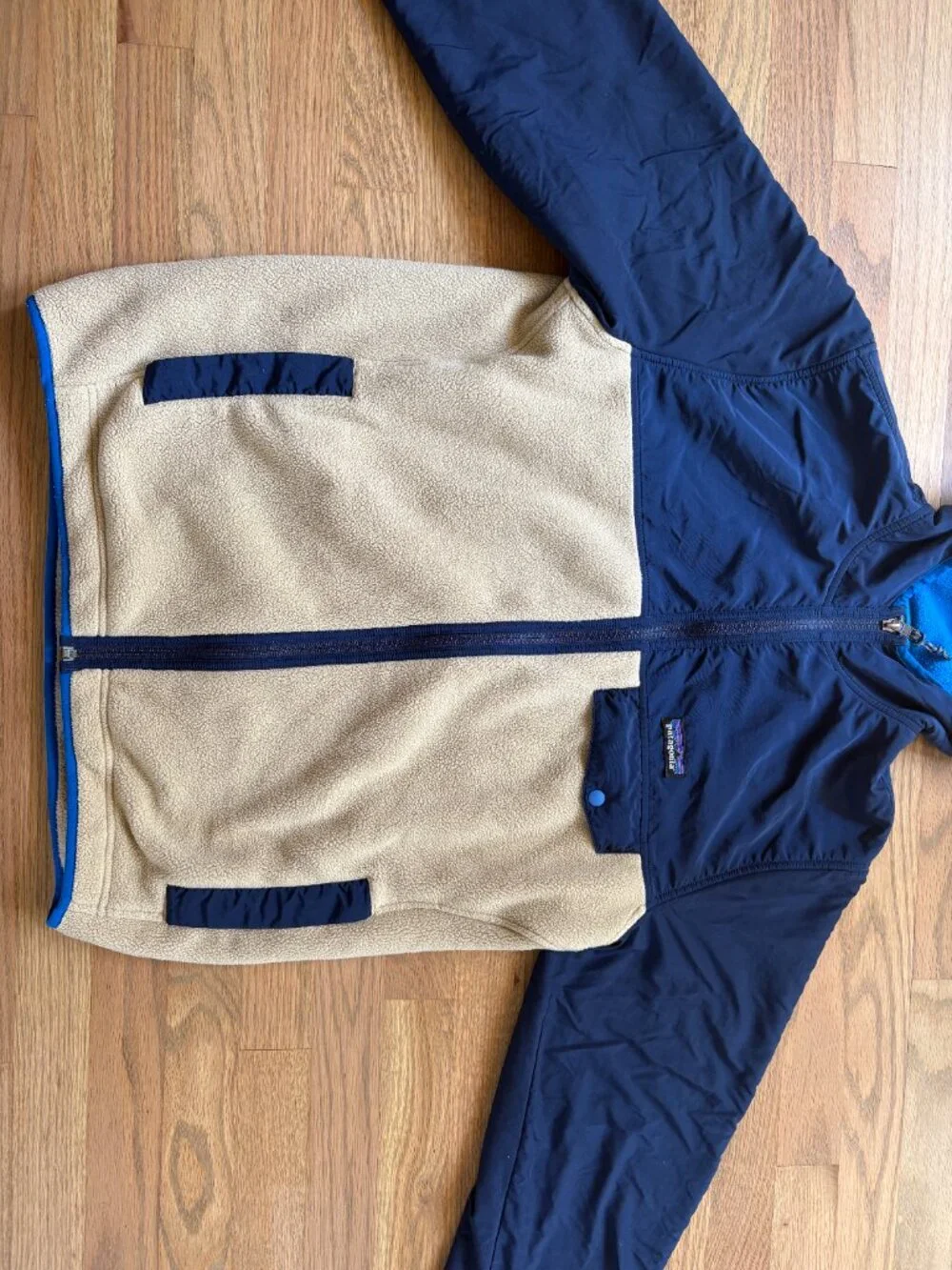 Patagonia Shelled Synchilla Snap-T Hoodie Fleece Full Zip Jacket Men M Navy